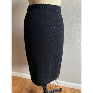 St. John Evening Black Square Sequin Skirt Sequin Sparkle Women's Size 4 EUC‎